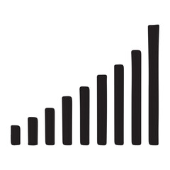 Ascending Bar Graph Silhouette Illustration for Business Presentations