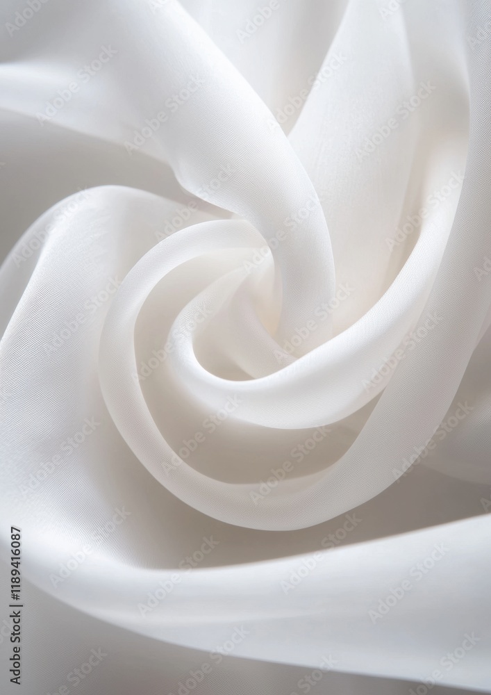 Poster close-up of a white fabric with a smooth and elegant texture. the fabric appears to be made of a sil