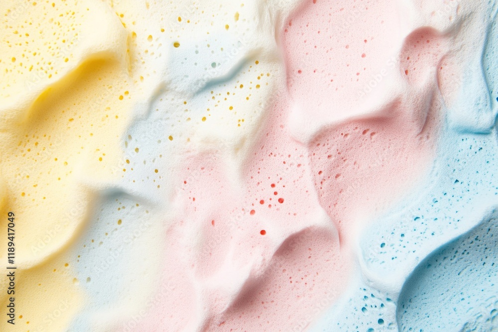 Poster close-up of color blotches created with sponge blending soft pinks yellows and blues for calming eff