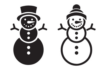 Classic and Modern Snowman Silhouettes Set