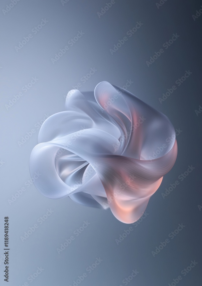 Aufkleber abstract digital art piece that appears to be a 3d rendering of a flower or a flower. the background