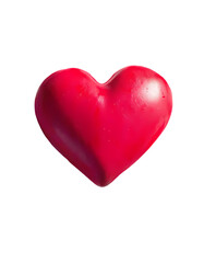 Fototapeta premium Vibrant Red 3D Heart Shape, Glossy, Romantic, Love, Valentine's Day, Passionate, Digital Art, 