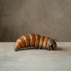 Caterpillar on textured surface