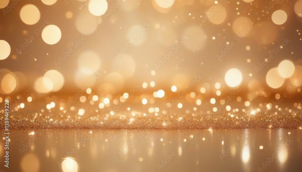 Poster sparkling golden bokeh background with glowing lights