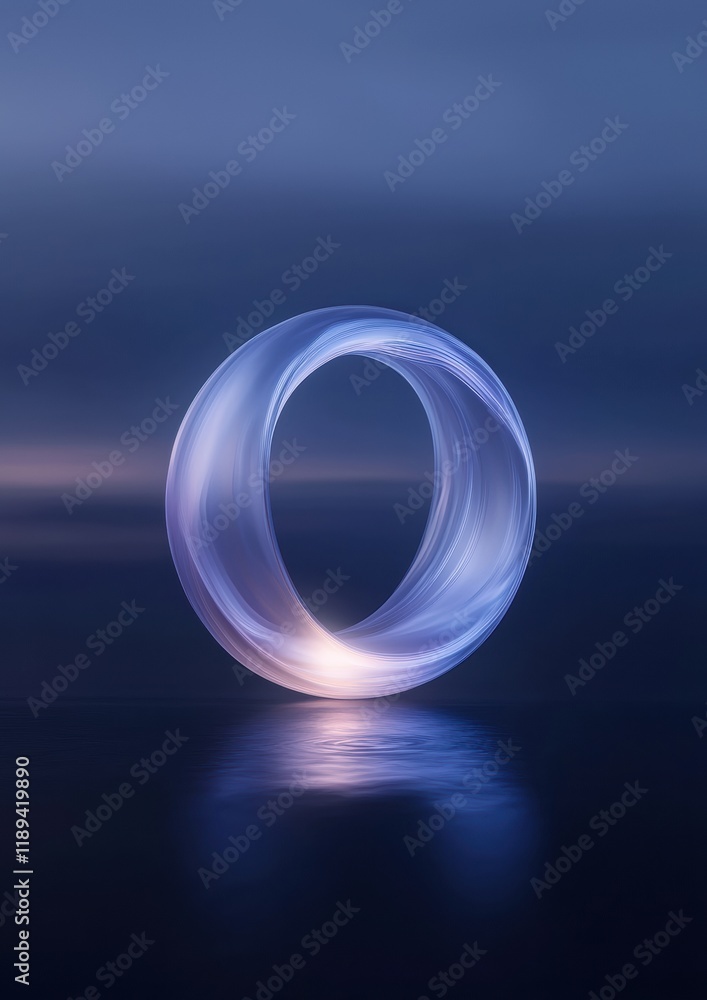 Poster digital art piece that appears to be a photograph of a ring of light. the ring is in the center of t