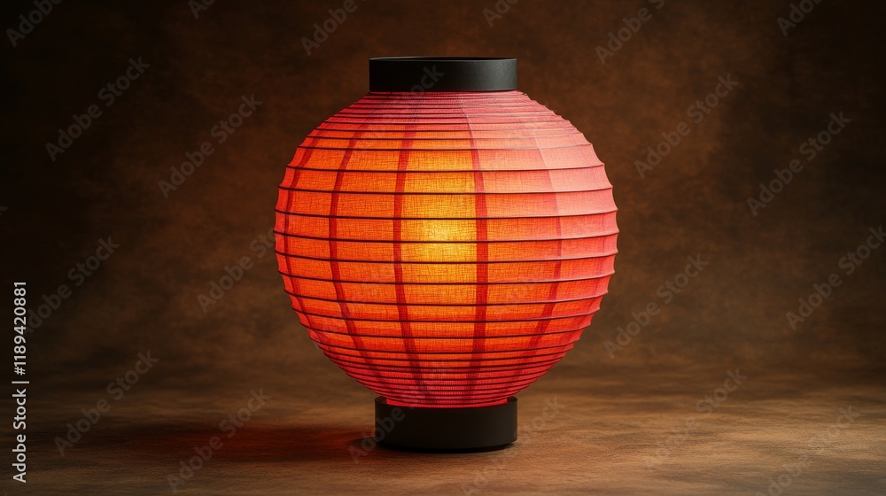 Aufkleber red paper lantern hanging in dim light creating a cozy atmosphere in a tranquil setting