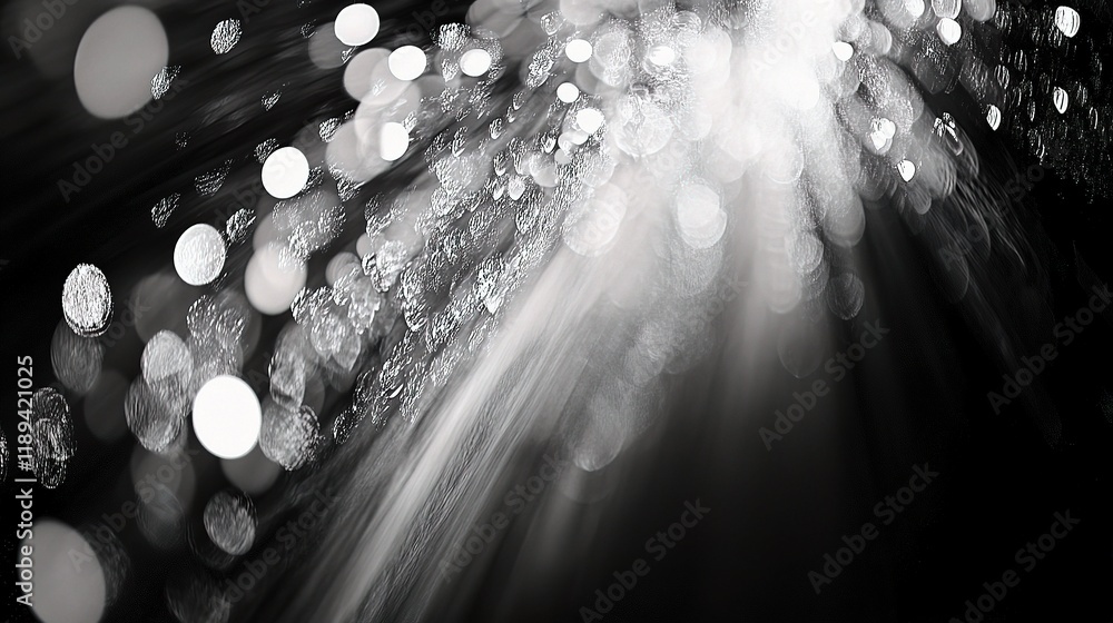 Poster abstract gray and white bokeh lights background with soft lines