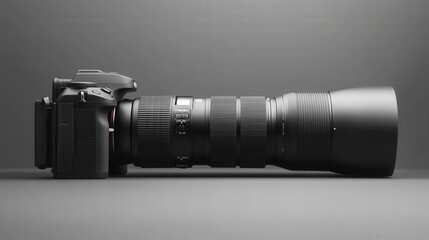 a professional camera with a large lens