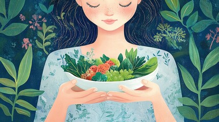 The gentle practice of mindful eating, savoring each bite to foster gratitude, presence, and nourishment.