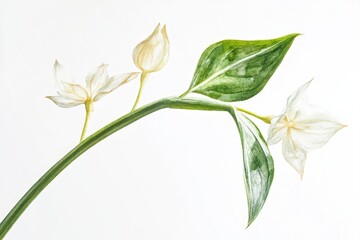 Obraz premium A beautiful white flower surrounded by lush green leaves