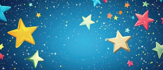 colorful stars on a blue night sky