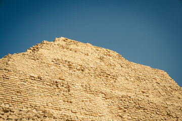 The pyramid of Djoser.  Step Pyramid of Djoser and The pyramid complex of Userkaf in the Sahara...