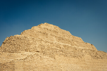 The pyramid of Djoser.  Step Pyramid of Djoser and The pyramid complex of Userkaf in the Sahara...