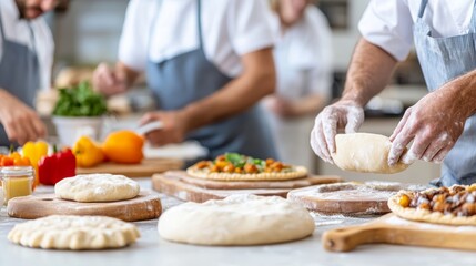 Rustic Kitchen Scene with Homemade Pies and Fresh Ingredients 14