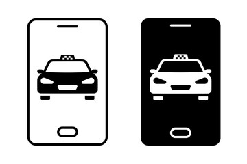 Taxi Call Icon Vector Set. Taxi Service Symbol