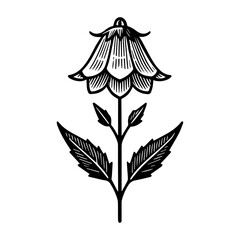 Simple Vector Icon of a Bavarian Bellflower – Logo Design Illustration