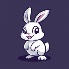 Obraz premium a cartoon rabbit on a dark background
