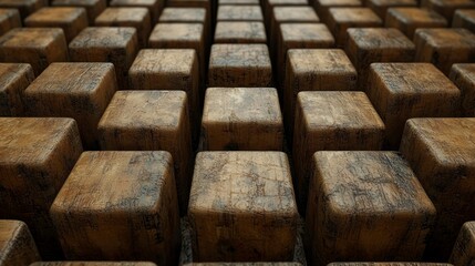 Brown wooden cube grid pattern.