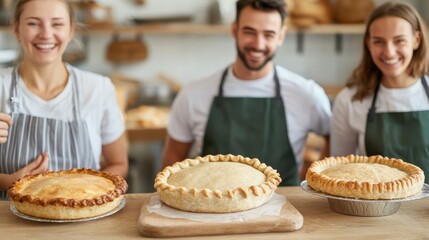 Team of Pastry Chefs Preparing Pies for British Pie Week 7