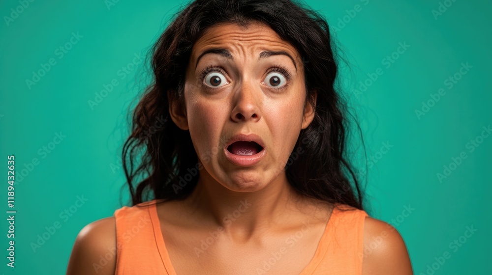 Poster a person with an expression of surprise, great for use in a variety of situations where you need to 