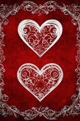 Valentine’s Day greeting card background template with heart shape