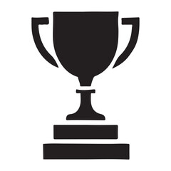 Winning Trophy Silhouette Vector Illustration