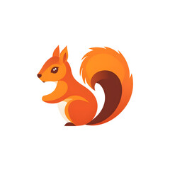 Modern Squirrel Icon with Bushy Tail and Clean Lines