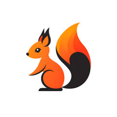 Fototapeta premium Simple 2D Flat Vector Squirrel Icon with Sleek Design and Bushy Tail