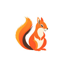Obraz premium Minimalistic Squirrel Logo with Stylized Bushy Tail and Sleek Form