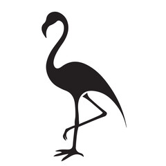 Flamingo Silhouette Standing on One Leg