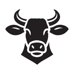 Silhouette illustration of a cow head