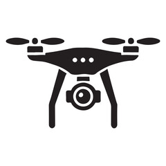 Drone with Camera Silhouette Vector Design