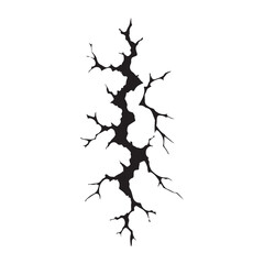 Ground Crack Silhouette Vector Art