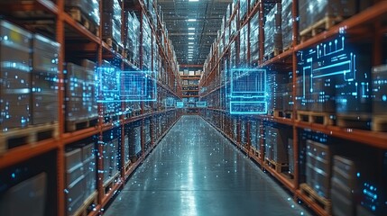 Warehouse Inventory: A Futuristic, Data-Driven Visual