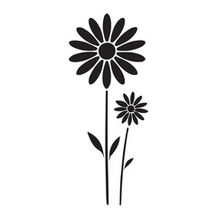 Daisy Flowers Silhouette Vector Illustration