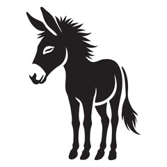Adorable Donkey Silhouette Illustration for Children's Designs