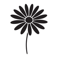 Simple Daisy Flower Silhouette Vector Illustration for Floral Designs