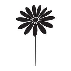 Daisy Flower Silhouette Simple Floral Design