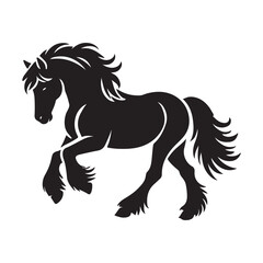 Silhouette Illustration of a Clydesdale Horse