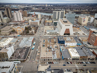 Aerial View of Downtown Saskatoon, Saskatchewan