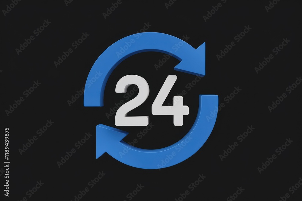 Poster 24/7 availability, continuous service, always-on support, round-the-clock assistance.