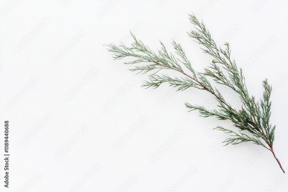 Aufkleber a single branch of a tree lying on a white surface, simple and clean design