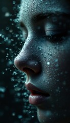 Frozen in Time, A Portrait of Ephemeral Beauty Encased in Shimmering Fragments