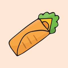 meal. doodle food with colored filling. fast food icons. fast street food. burger. pizza and hot dog. cutlets with a bun. vector. doodle. on a colored background. food products.