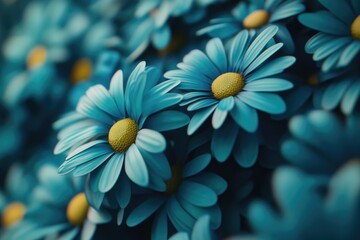 A bouquet of bright blue flowers with sunny yellow centers, perfect for adding a pop of color to any setting