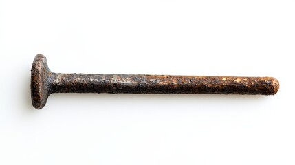 a rusty nail on a white background