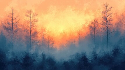 Obraz premium Trees covered by heavy snow in winter forest