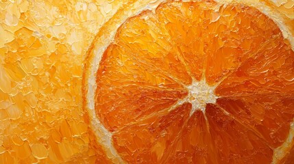 Vibrant and detailed image of sliced orange in icon form