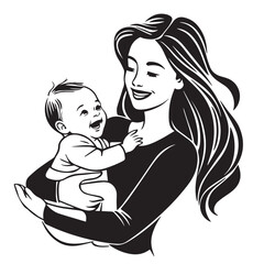 Mothers day vector silhouette