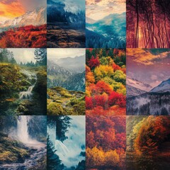 collage of nature pictures with smooth color transitions